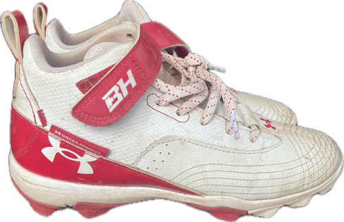 Vist Large View of Product Image Which is Used Under Armour BRYCE HARPER Baseball Cleats Red Junior 05