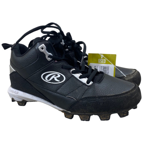 Vist Large View of Product Image Which is Used Rawlings BB/SB CLEATS BB/SB Cleats Black Youth 06.5