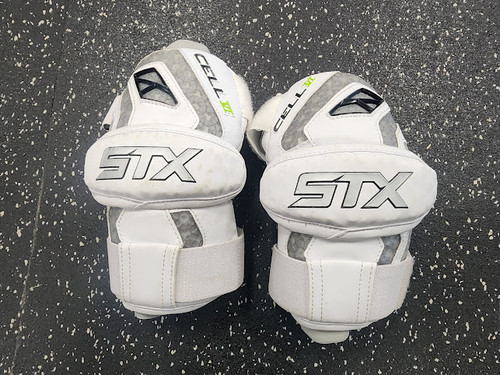 Vist Large View of Product Image Which is Used STX CELL VI Lacrosse Arm Pads/Guards White SM