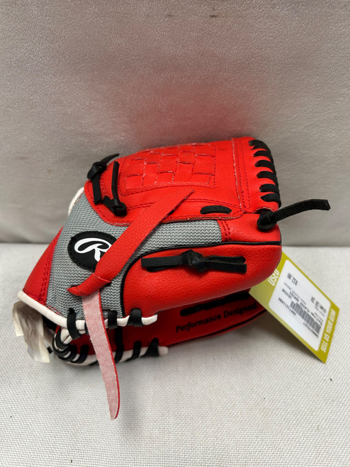 Vist Large View of Product Image Which is Used Rawlings PLAYER SERIES BB/SB Glove RH Throw Red 10"