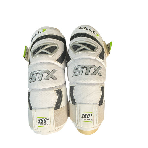 Vist Large View of Product Image Which is Used STX CELL V Lacrosse Arm Pads/Guards Black LG
