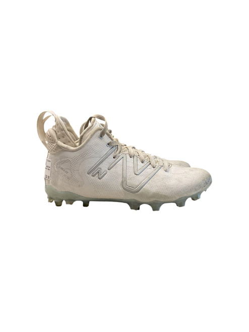 Vist Large View of Product Image Which is Used New Balance LAX Cleats Mens White Senior 7.5