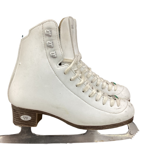 Vist Large View of Product Image Which is Used Riedell EMERALD Girls Figure Skate White Junior 04