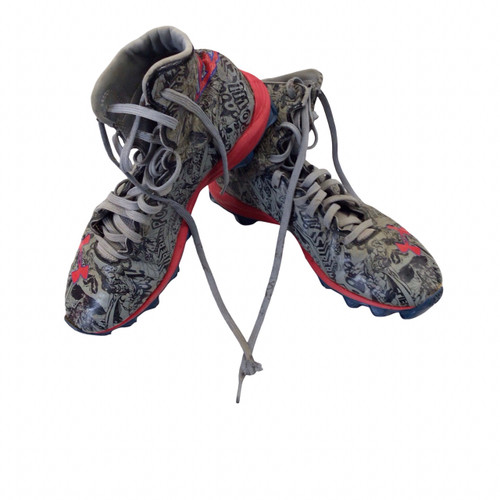 Vist Large View of Product Image Which is Used Under Armour Jr FB Cleats Grey Junior 05.5