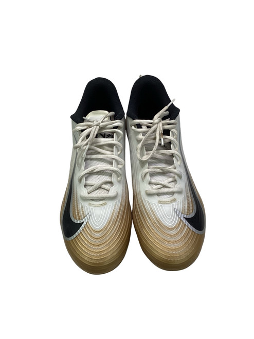 Vist Large View of Product Image Which is Used Nike Adult FB Cleats White And Gold Senior 12