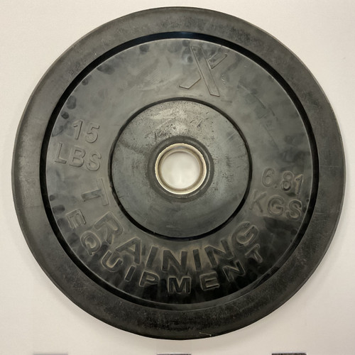 Vist Large View of Product Image Which is Used X Training Olympic Bumper Plate Black 15 lb