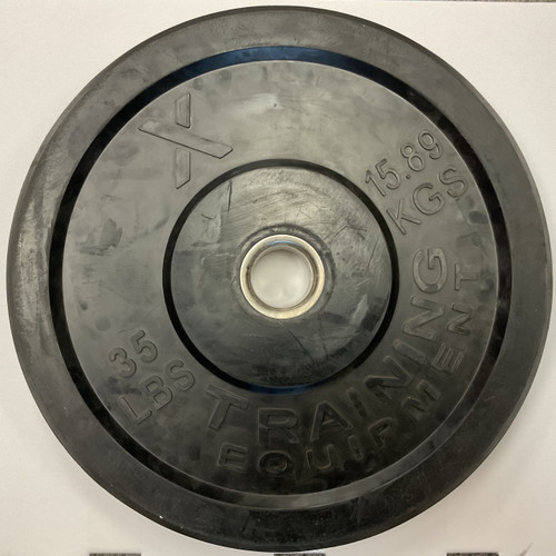 Vist Large View of Product Image Which is Used X Training Olympic Bumper Plate Black 35 lb