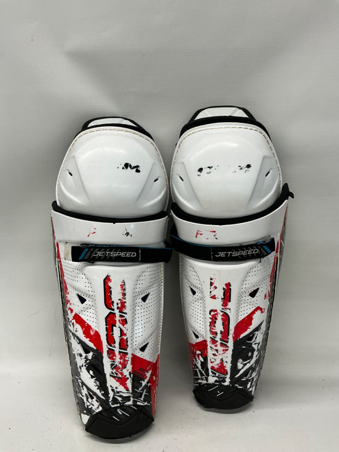 Vist Large View of Product Image Which is Used CCM JETSPEED Senior Shin Guards White 13"