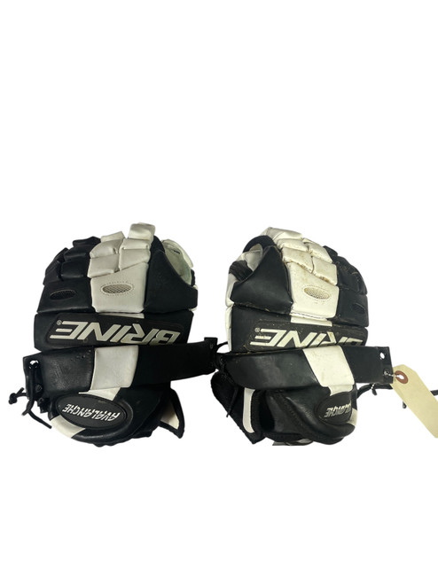 Vist Large View of Product Image Which is Used Brine AVALANCHE Lacrosse Gloves Mens White And Black 9"