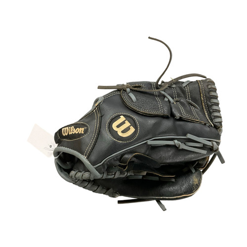 Vist Large View of Product Image Which is Used Wilson A03RB1712 BB/SB Glove RH Throw Black 12"