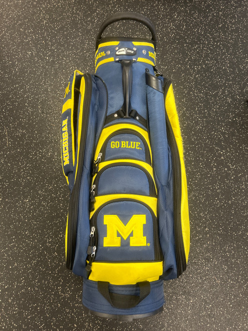 Vist Large View of Product Image Which is Used University of Michigan Golf Cart Bag Navy Blue