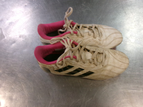 Vist Large View of Product Image Which is Used Adidas Soccer Cleats White Senior 6.5