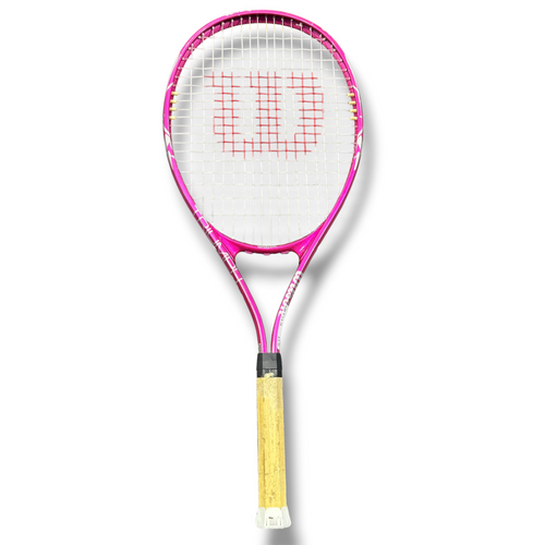 Vist Large View of Product Image Which is Used Wilson TRIUMPH Adult Tennis Racquet Pink 4 1/4"