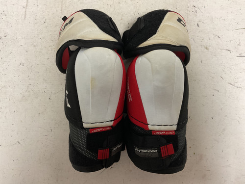 Vist Large View of Product Image Which is Used CCM JETSPEED FT485 Senior Elbow Pads White/Black/Red MD