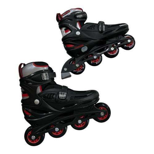 Vist Large View of Product Image Which is Used Rollerblade VELOCITY ROLLER BLADES ADJ. 7-10 Senior Rec Fitness Skates Black Adjustable
