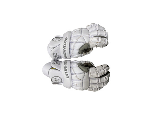 Vist Large View of Product Image Which is Used Warrior EVO QX Lacrosse Gloves Mens White LG