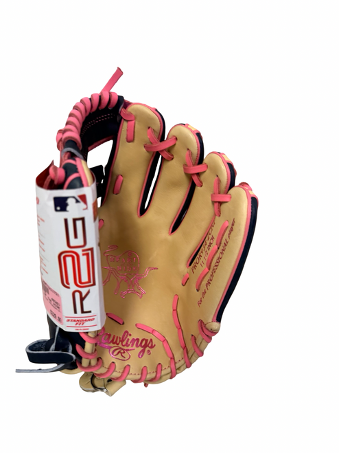 Vist Large View of Product Image Which is New Rawlings HEART OF THE HIDE R2G PROR934-2CNP Baseball Glove RH Throw Tan & Pink 11 1/2"