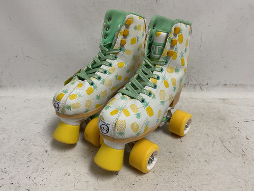 Vist Large View of Product Image Which is Used RollerDerby CANDI GIRL 12-2 Junior Roller Quad Skates Yellow Adjustable