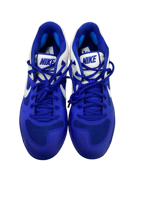 Vist Large View of Product Image Which is Used Nike ALPHA HUARACHE ELT 2 LOW BB/SB Cleats Royal Blue And White Senior 9