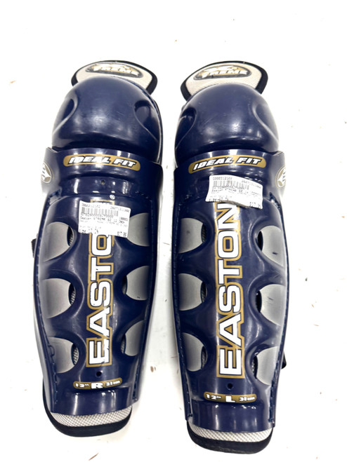 Vist Large View of Product Image Which is Used Easton XTREMR SZ 12 INCH Junior Shin Guards Navy Blue 12"