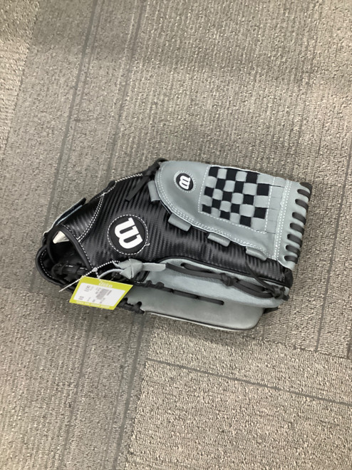 Vist Large View of Product Image Which is Used Wilson A360 BB/SB Glove RH Throw Grey 14"