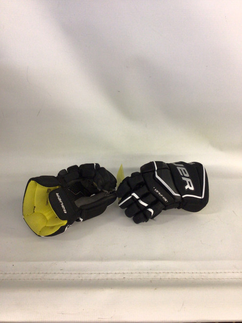 Vist Large View of Product Image Which is Used Bauer SUPREME 2S PRO Youth Gloves Black 9"