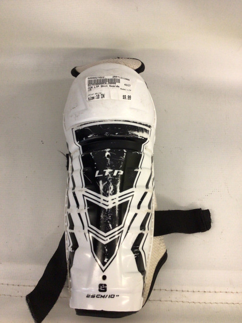 Vist Large View of Product Image Which is Used CCM LTP Youth Shin Guards White 10"