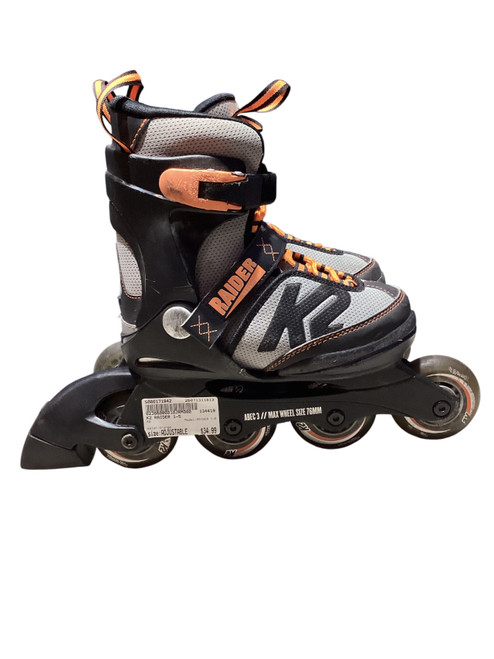Vist Large View of Product Image Which is Used K2 RAIDER 1-5 Junior Rec Fitness Skates Orange Adjustable