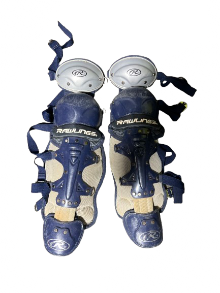 Vist Large View of Product Image Which is Used Rawlings RAWLINGS LEG GUARDS Catchers Leg Guards Navy Blue Junior