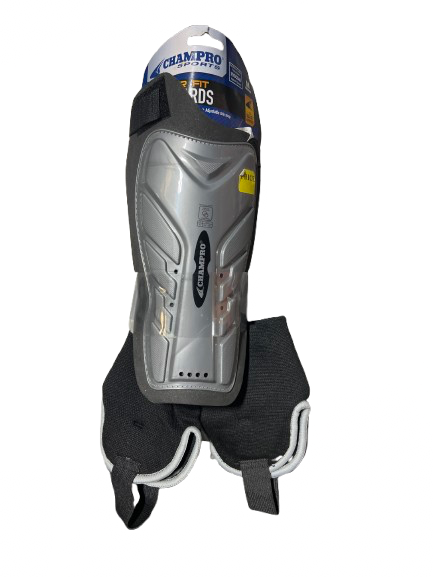 Vist Large View of Product Image Which is Used Champro Soccer Shin Guards Adult Grey MD