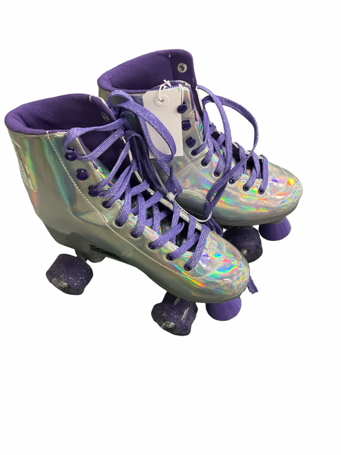 Vist Large View of Product Image Which is Used ROLLER SKATES Senior Roller Quad Skates Silver Senior 6