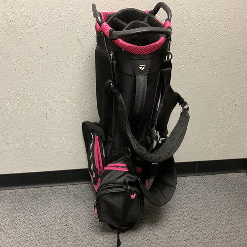 Vist Large View of Product Image Which is Used Taylormade Womens Stand Bag Black And Pink