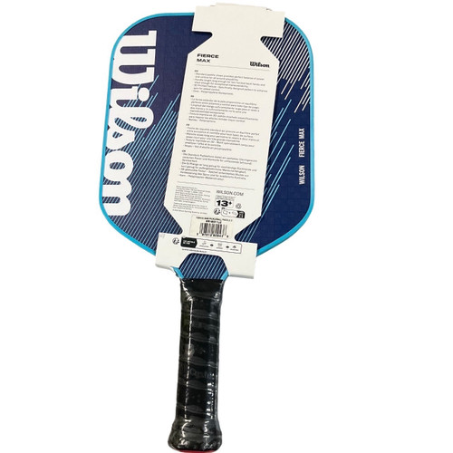 Vist Large View of Product Image Which is Used Wilson FIERCE MAX Pickleball Racquet Navy Blue 4 1/4"