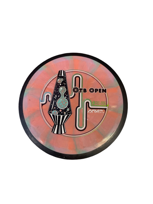 Vist Large View of Product Image Which is Used MVP COSMIC NEU TESLA OTB OPEN Disc Golf Driver Pink 169g