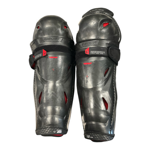 Vist Large View of Product Image Which is Used Bauer VAPOR 3X PRO Senior Shin Guards Black 14"