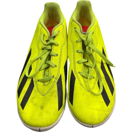 Vist Large View of Product Image Which is Used Adidas CRAZYFAST Soccer Indoor Shoes Optic Yellow Junior 05.5