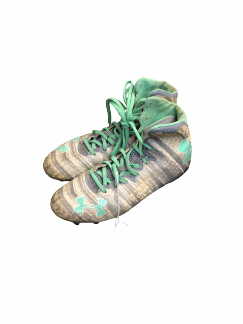 Vist Large View of Product Image Which is Used Under Armour Adult FB Cleats Grey Senior 10