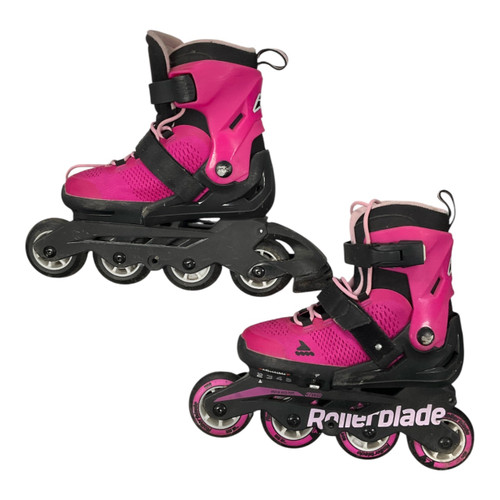 Vist Large View of Product Image Which is Used Rollerblade MICROBLADE ADJ 2-5 Junior Rec Fitness Skates Pink Adjustable