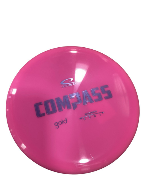 Vist Large View of Product Image Which is Used Labeda GOLD COMPASS Disc Golf Mid Range Pink