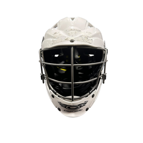Vist Large View of Product Image Which is Used Cascade CSR Lacrosse Helmet White One Size