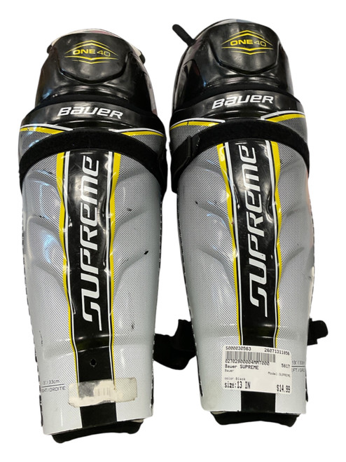 Vist Large View of Product Image Which is Used Bauer SUPREME Senior Shin Guards Black 13"