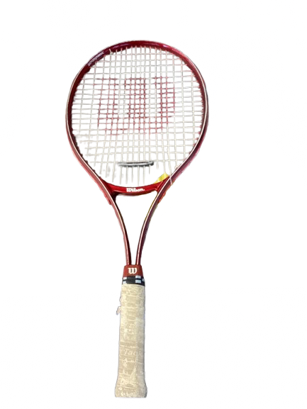 Vist Large View of Product Image Which is Used Wilson PRO 110 Adult Tennis Racquet Red 4 1/2"
