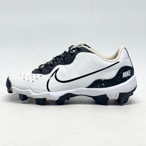 Vist Large View of Product Image Which is Used Nike ALPHA HUARACHE 4 KEYSTONE BB/SB Cleats White And Black Junior 03