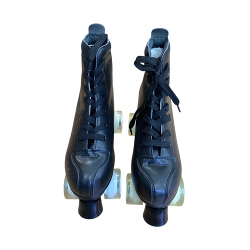 Vist Large View of Product Image Which is Used SKATES QUATE BLACK Senior Roller Quad Skates Black Adjustable