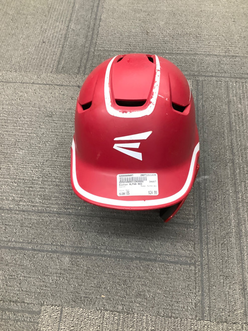 Vist Large View of Product Image Which is Used Easton ALPHA RED Batting Helmet No Mask Red One Size