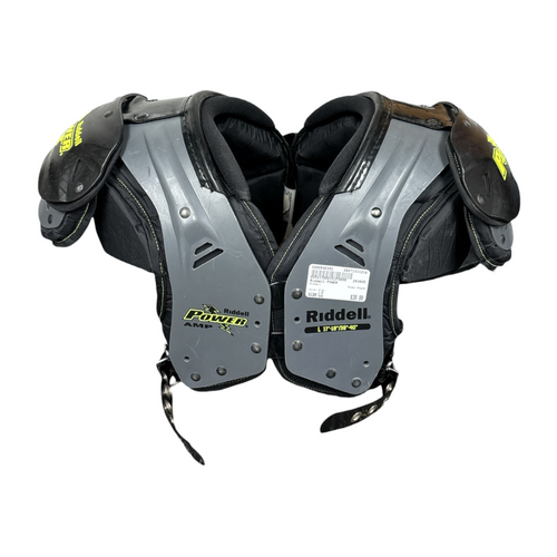 Vist Large View of Product Image Which is Used Riddell POWER Football Shoulder Pads Grey Large