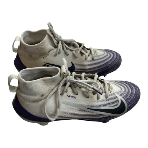 Vist Large View of Product Image Which is Used Nike Adult FB Cleats Purple And White Senior 6