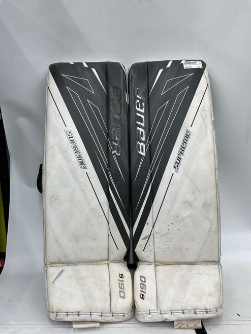 Vist Large View of Product Image Which is Used Bauer SUPREME S190 Goalie Leg Pads Inter White 37"