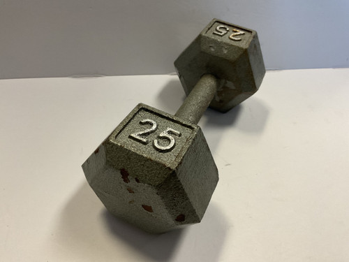 Vist Large View of Product Image Which is Used Hex Dumbbell Silver 25 lb