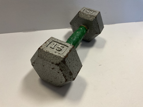 Vist Large View of Product Image Which is Used Hex Dumbbell Silver 15 lb
